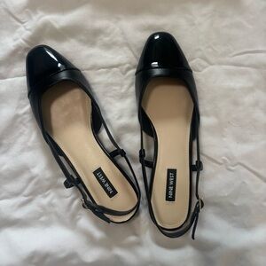 Nine West Black Patent Slingback Flats - NEW in BOX